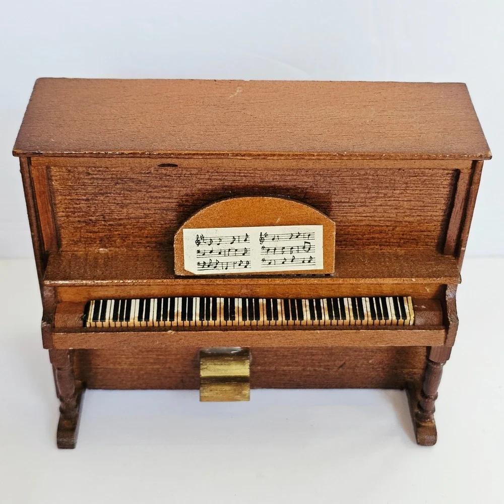 Vintage Shackman Dollhouse Furniture Piano Chair Ottoman Set Miniature Japan